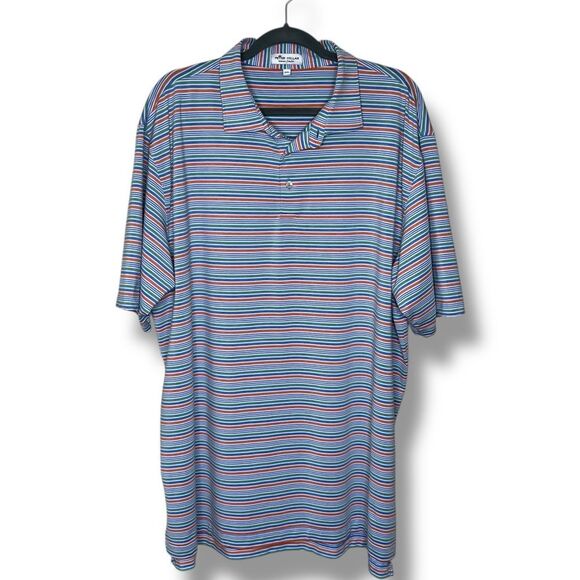 Peter Millar Summer Comfort Stripe Golf Polo Shirt Short Sleeve Men Size XXL - Picture 1 of 11